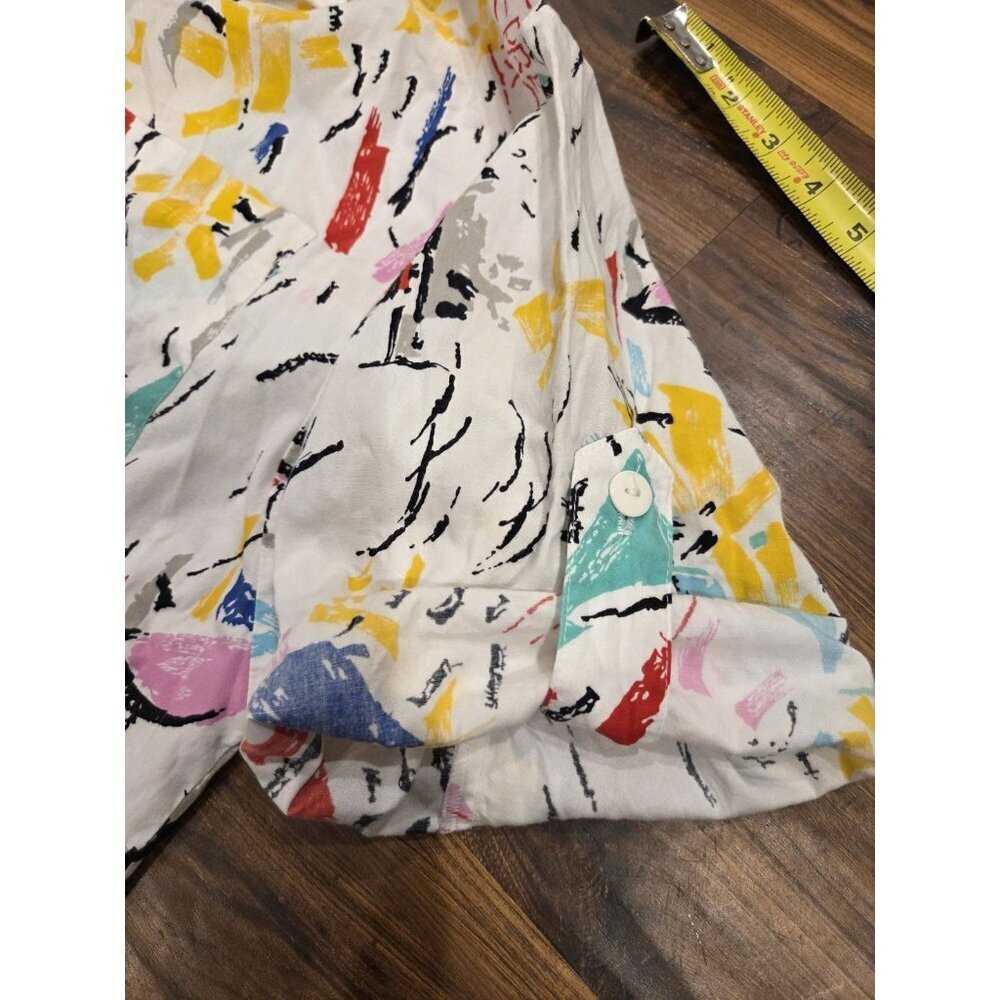 Lady Madonna Maternity Button Front Cotton Shirt Tunic Abstract Print Sz 12 Read - Picture 5 of 12